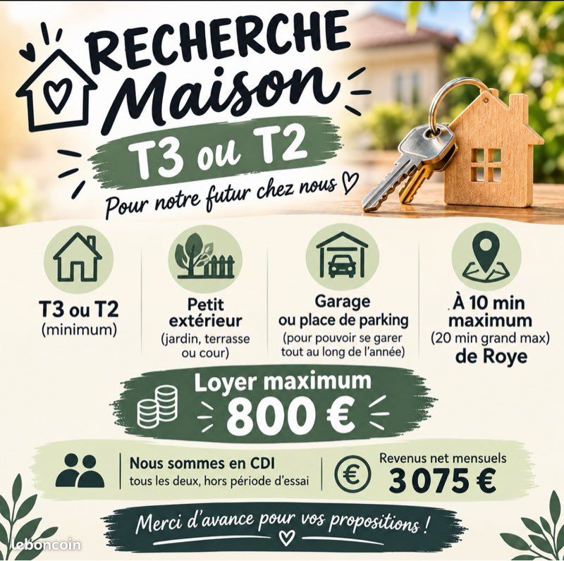 Maison 3 pièces 70 m² · à Roye · 70 m² · 800 €/mois