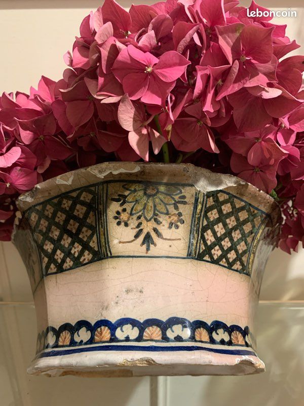 Vintage/ancien - bouquetière barbotine 😍 art déco ancien vase 🥰 (image 2)
