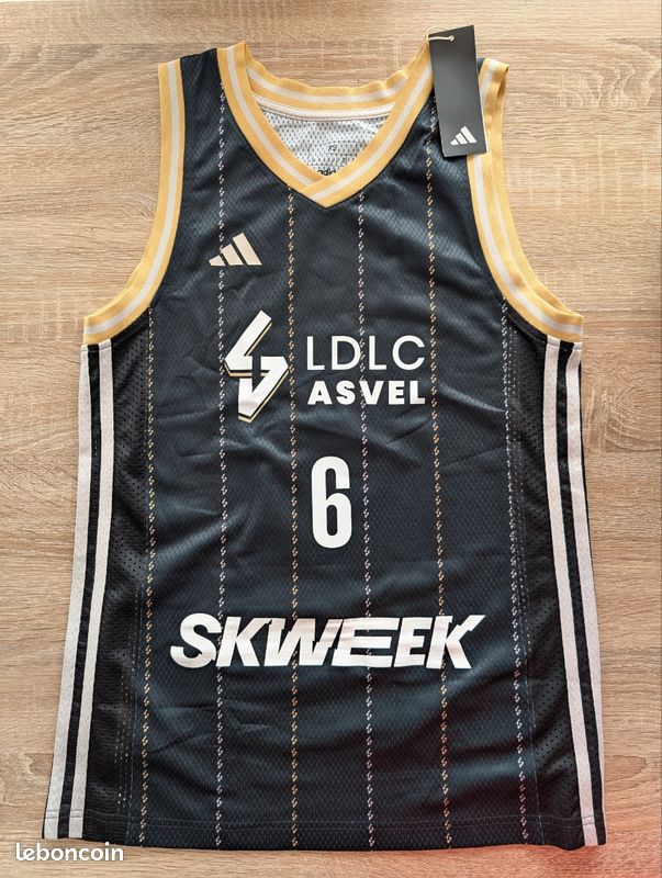 Asvel Basket Jersey Maillot ASVEL( Basketball )Noir Merch/ Flocage