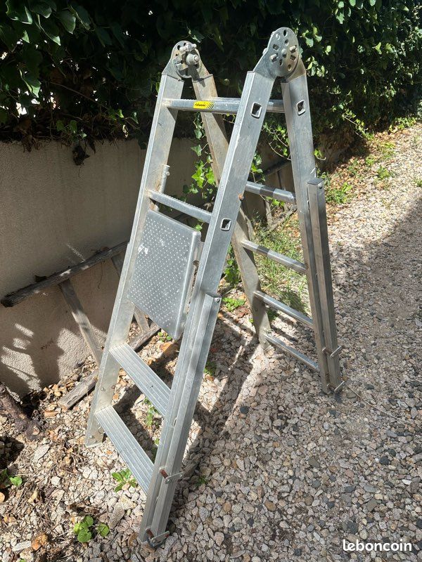 Marche pied escabeau échelle pliante télescopique travail dans escalier richomme (image 2)