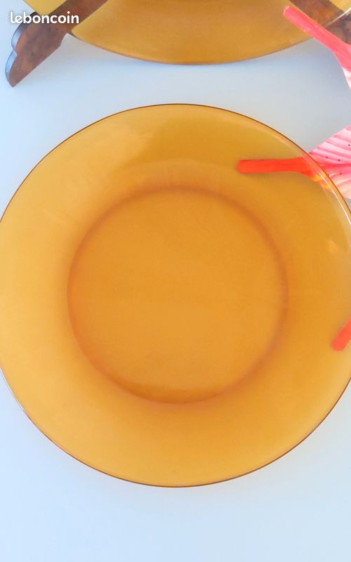 🌞 Duralex vintage – 4 assiettes à dessert ambrées (image 3)