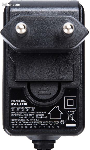 Alimentation 9V 500mA Centre Négatif NUX ACD006A (image 2)