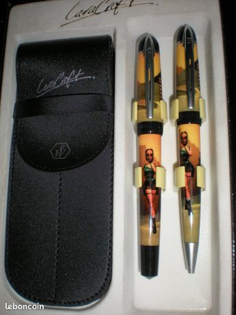 Set Rare Stylo Plume Et Bille Waterman Lara Croft - Couleur Orange/jaune/noir, Neuf