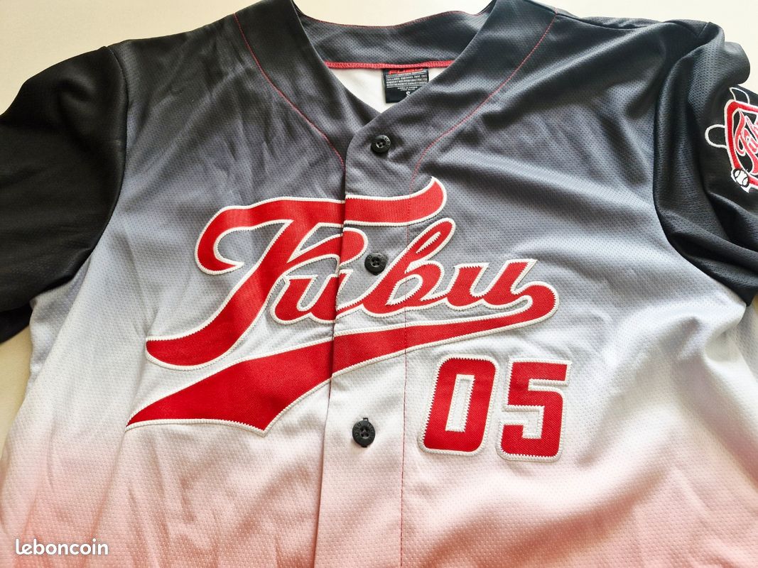 maillot de baseball blanc brodé FUBU 05 Y2K vintage