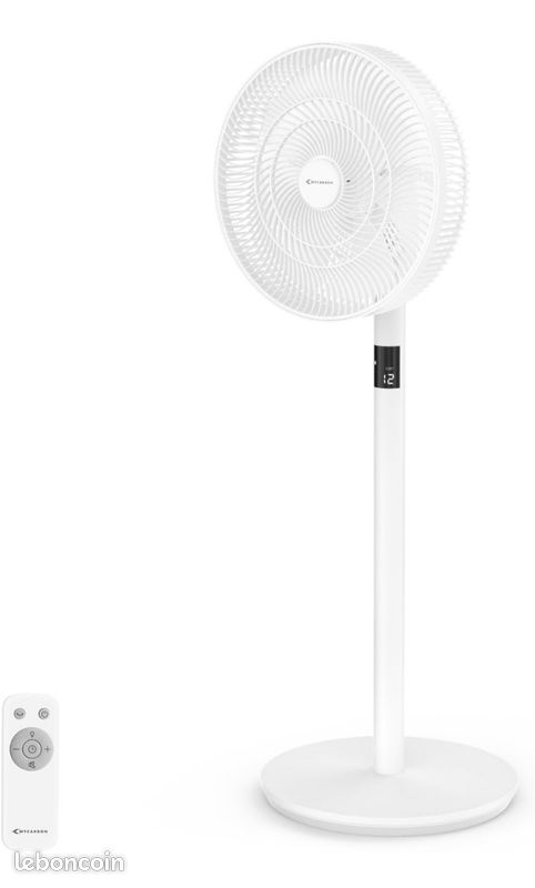4UMOR Ventilateur Sur Pied Ultra Silencieux 20dB - Télécommande, 2772m³/h, Moteur DC 24W, 9 Vitesses, Oscillation
