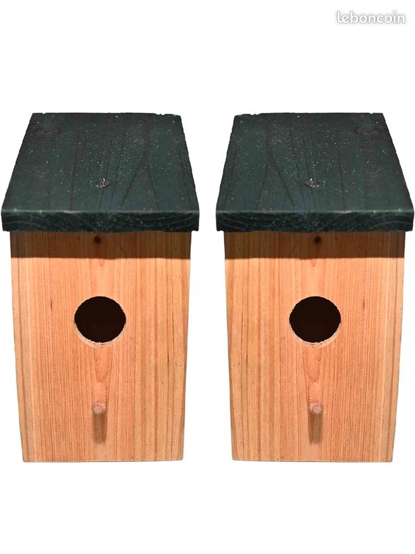 2 nichoirs niche en Bois pour Oiseaux (mésange Bleue et Moineau) (image 3)