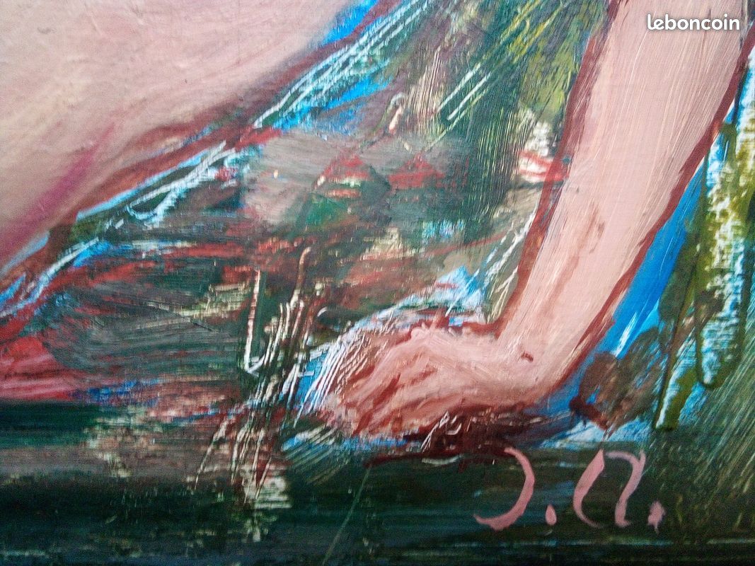 Tableau ancien Léda et le Cygne J A (image 3)