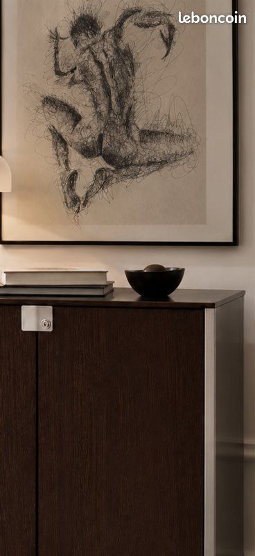Meuble rangement moderniste vintage métal et bois foncé (image 6)