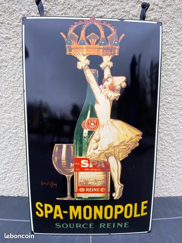 Enseigne en émail - plaque émaillée convexe Spa monopôle - Émail