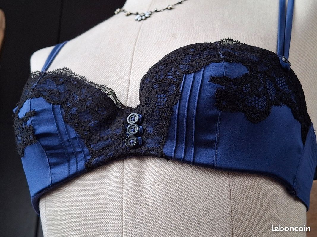 Soutien-gorge Bandeau Chantal Thomass 90C - Noir, Avec Nœuds, Réf. T06B50, Neuf Avec étiquettes