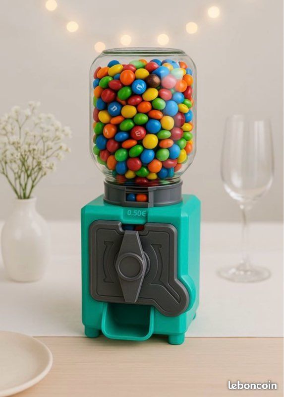 Distributeur de bonbons à monnaie avec 200 boules vides et 100 jetons en acier inoxydable pour magasins de jeux
