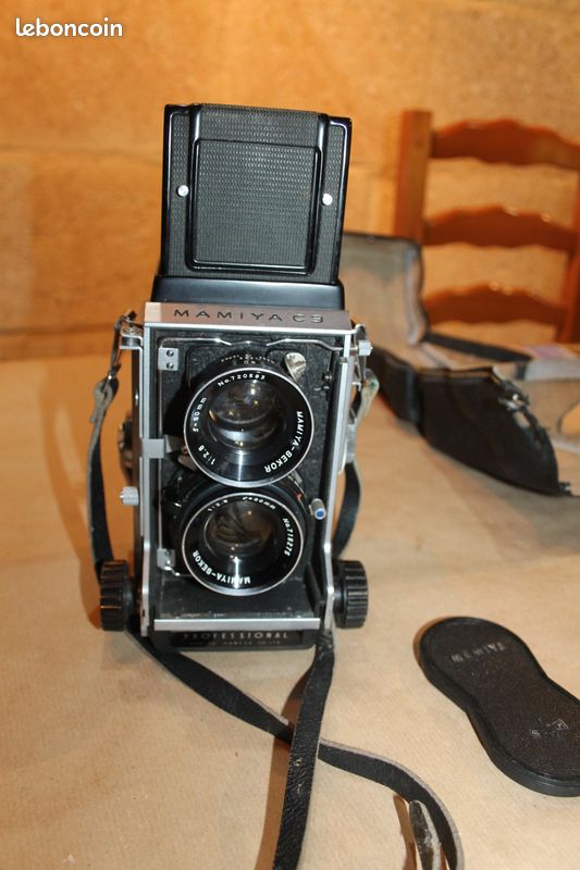 Rare appareil photo Mamiya C3 double objectifs mamiya bekor 80 mm 1:2.8 etui bon état et fonctionne années 60-70 (image 1)