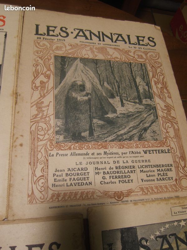 9 revues LES ANNALES de 1915 (image 4)