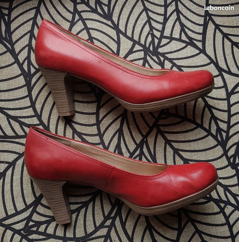 Patent Escarpins Rouge Tamaris Escarpins Rouges Cuir Tamaris T41