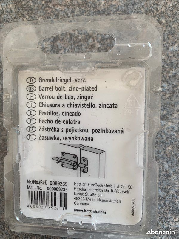 Verrou de box zingué neuf (image 2)