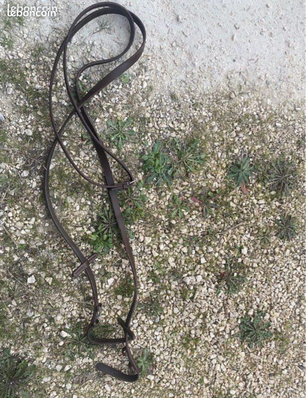 Rênes Anglaises Jeffries En Cuir Uni - Taille Poney - Marron - Occasion Bon état