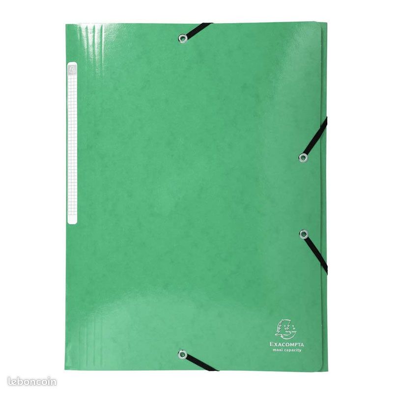 Chemise à élastique 3 rabats - A4 - Vert - Carte lustrée - Iderama - Exacompta (image 1)