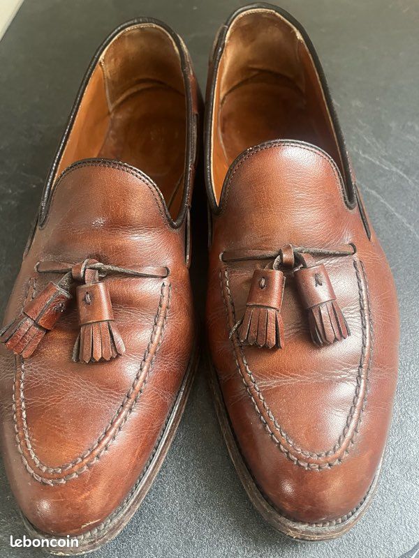 Mocassins Bostonian Homme En Daim Marron Avec Pompon - Taille US 7.5 (M) - Occasion En Très Bel état