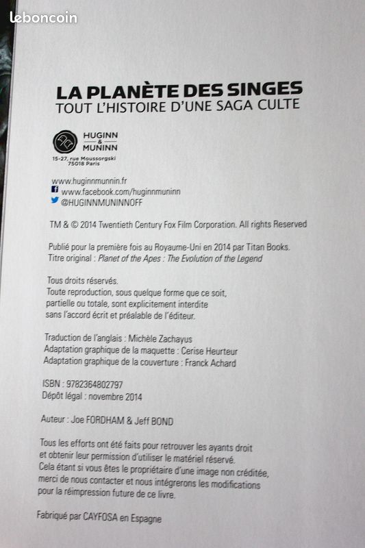 Livre Cinéma La Planète des Singes la Saga Culte 2014 (image 4)