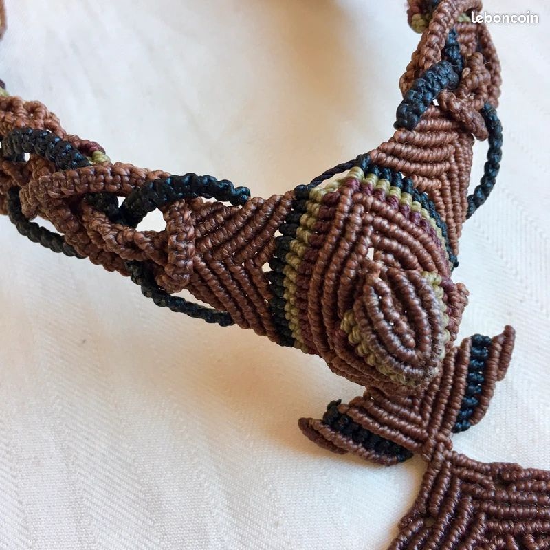 Collier Argentin Scupture Obsidienne Oeil Céleste (image 11)