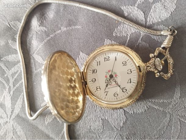 ANCIENNE CHAINE DE MONTRE GOUSSET AVEC PIECE EN ARGENT DE 1675