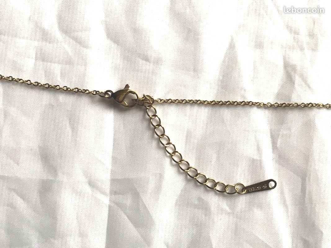 Collier Pendentif Médaillon Ovale Petite Rose Fleur Flore Bijou Doré Fantaisie Femmes (image 5)