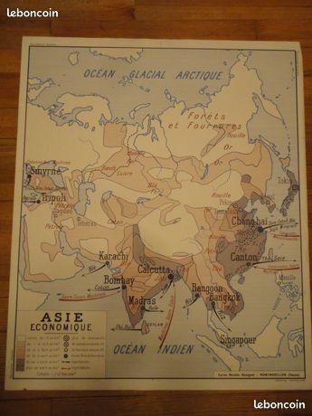 9 cartes d'écoles anciennes Rossignol double face vintage années 60 régions pays monde continent (image 17)