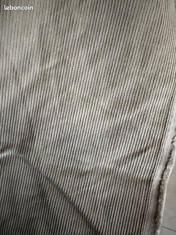 Coupon Tissu velours côtelé 154cmx156cm beige (image 2)