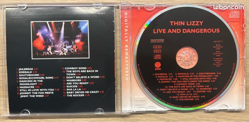 Thin Lizzy “Live And Dangerous” CD (image 3)