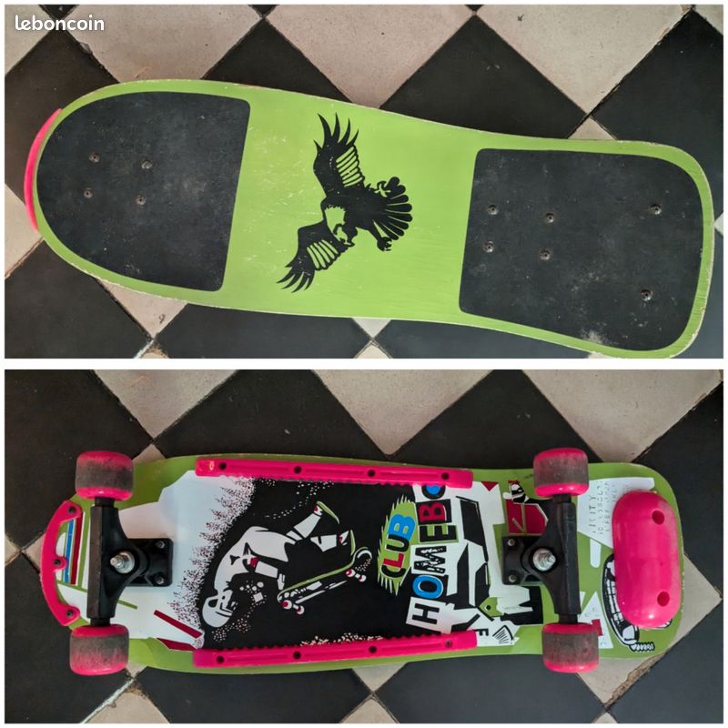 Skateboard Vintage Années 80/90, Fluo, état D'usage