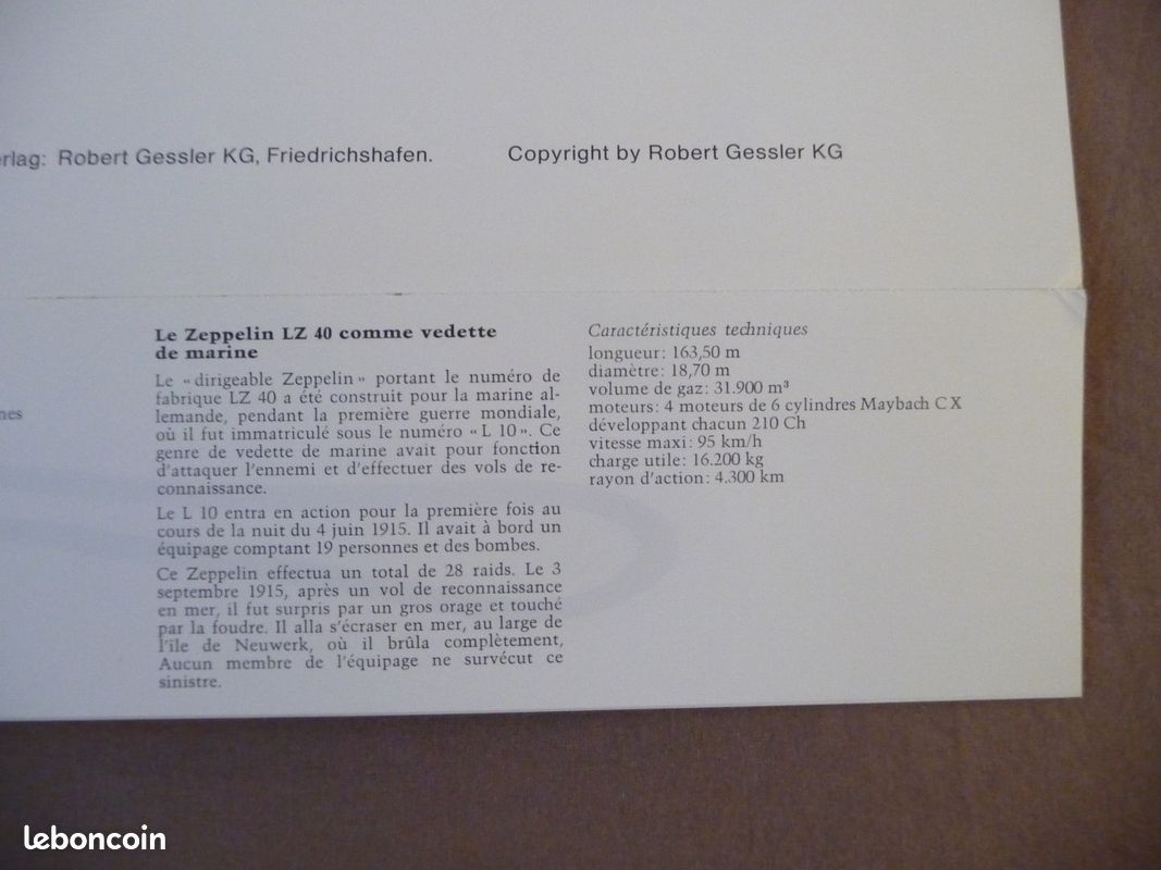 Calendrier rare I.Teil de 1976 ballons dIrigeables et mongolfieres avec photos allemandes (image 17)