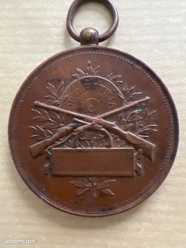 Superbe ancienne MEDAILLE BRONZE Fédération Française deTir aux Armes