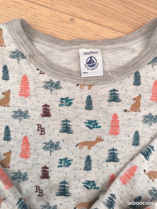 Lot 2 pijamas petit Bateau coton 3ans (image 4)