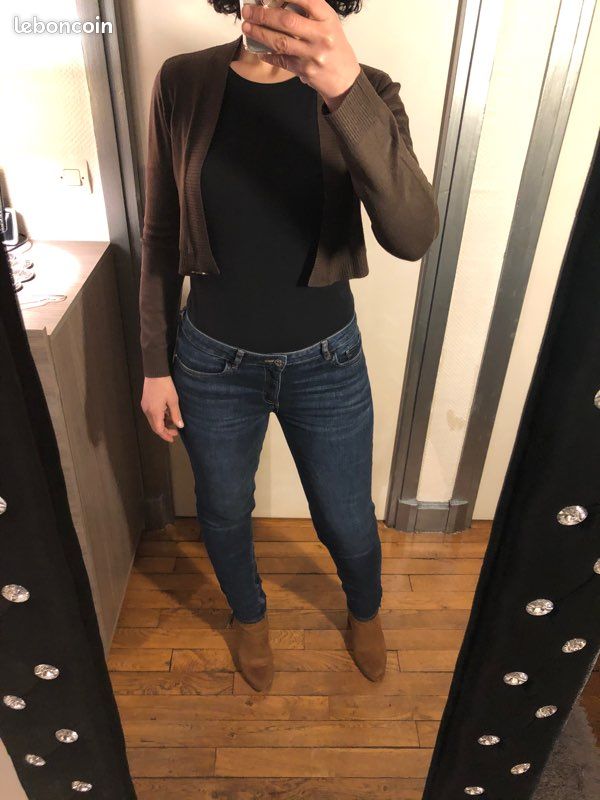 Gilet court / Boléro marron taille 38/40 La Redoute très bon état (image 10)