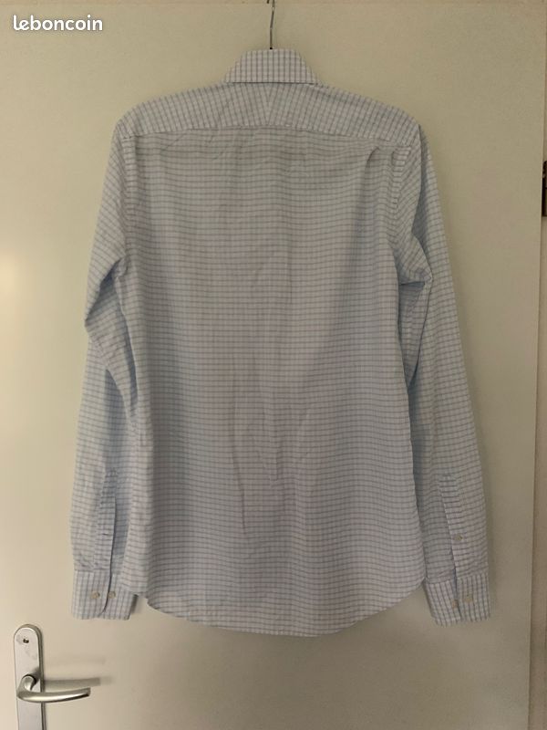 Chemise Suitsupply blanche à carreaux bleus neuve sans étiquette (image 2)