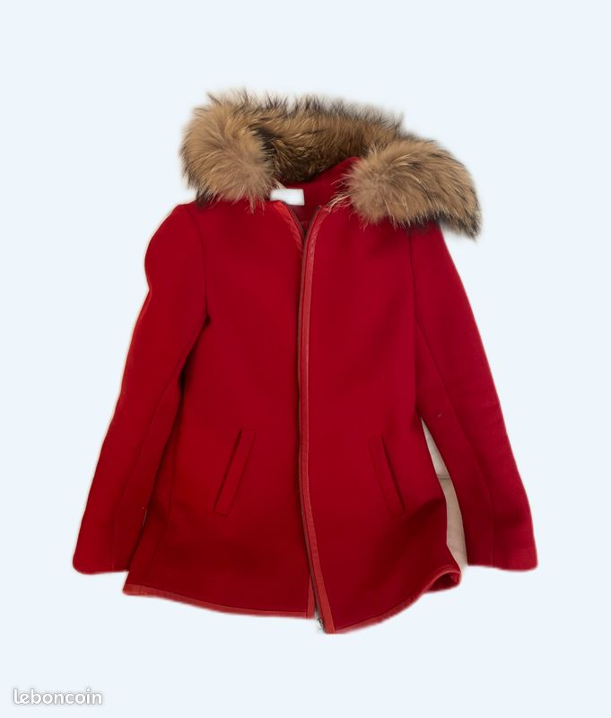 Veste Zapa En Lin Rouge - Taille 42, Style Bomber Pour Femme, Très Bon état Occasion