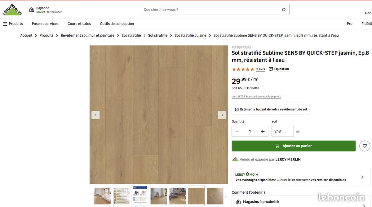 Botte sols stratifié Quick step jasmin encore emballée - env 2m² (image 4)
