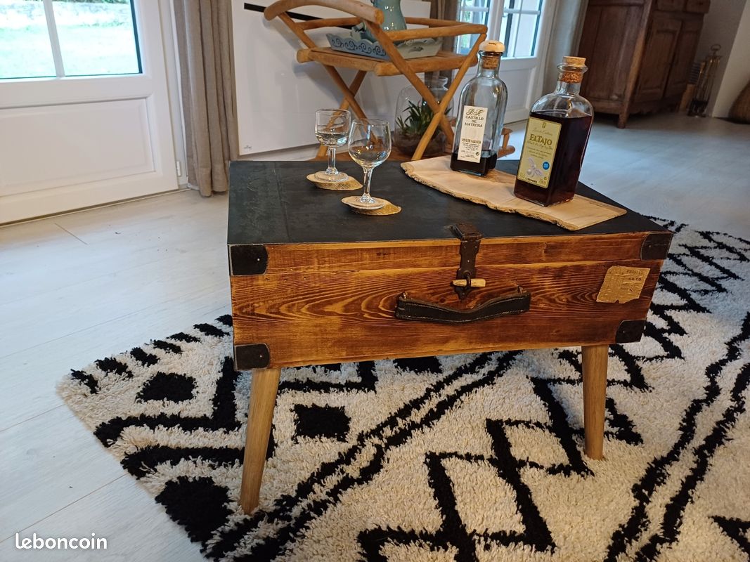Table basse bois metal coffre - Mobilier design, décoration d'intérieur