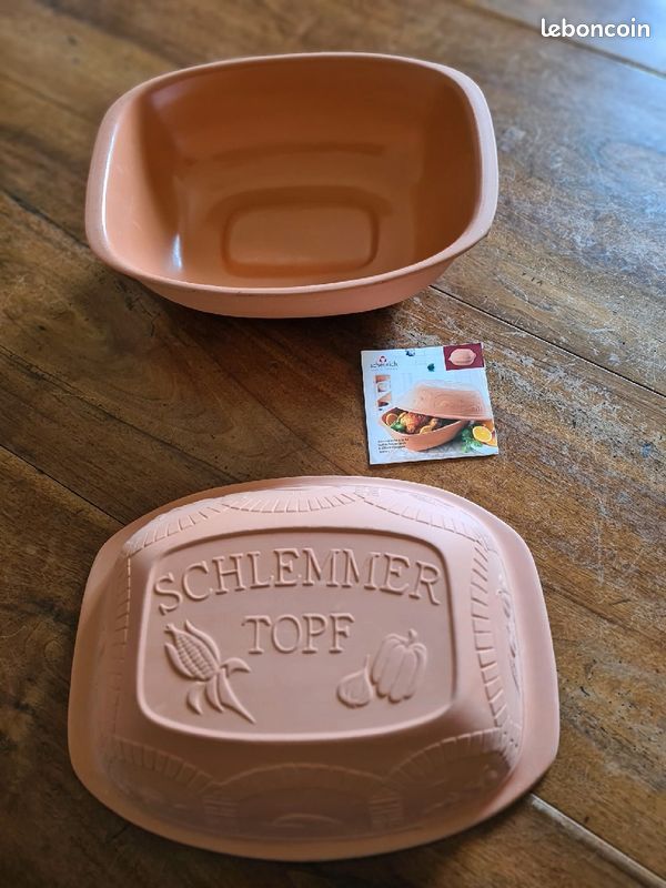 Cocotte allemande Schlemmertopf en argile naturelle – Neuve – Cuisson saine (image 1)
