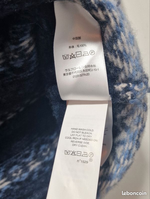 Pull en laine Ralph Lauren col châle motifs nordiques taille L homme (image 11)