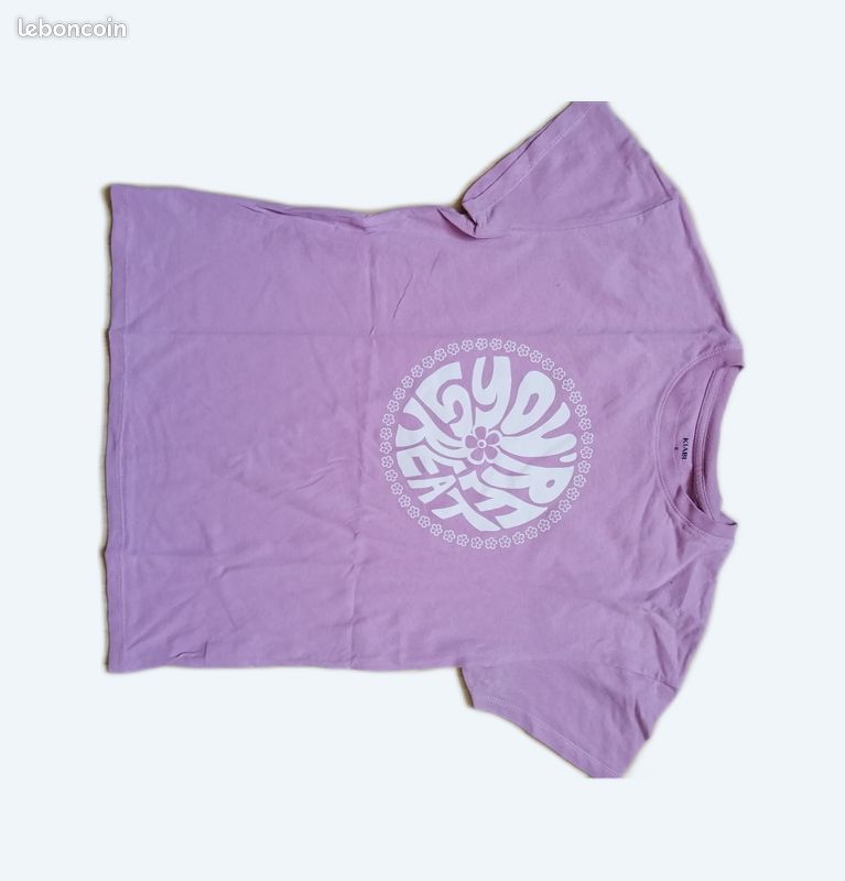 Tee-shirt rose avec dessin (image 1)