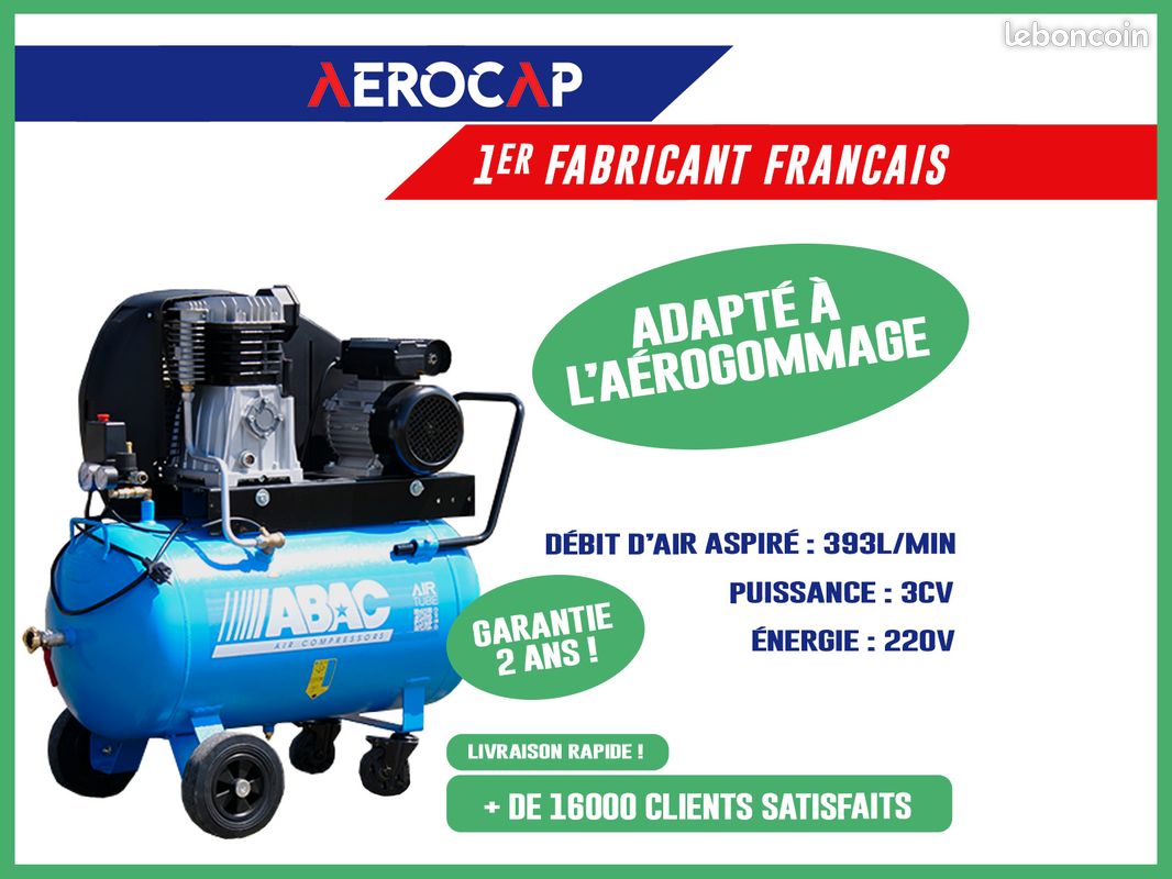 Compresseur ABAC robuste – Décapage précis bois métal pierre (image 1)