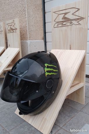 Support de casque en bois Suzuki - Équipement moto