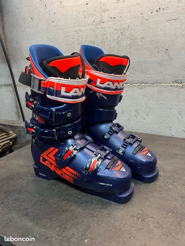 LANGE World Cup RS ZJ+ /legend bleu + BOOSTER Ski Strap Medium /fluo rose Chaussures Ski