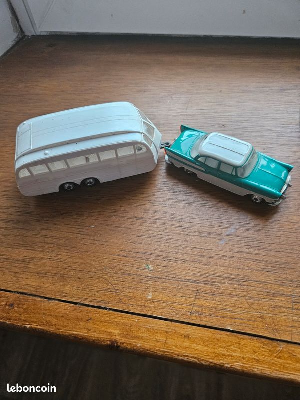 Norev ancien 1/43 simca chambord + caravane henon eh 56-220 made in france (image 2)