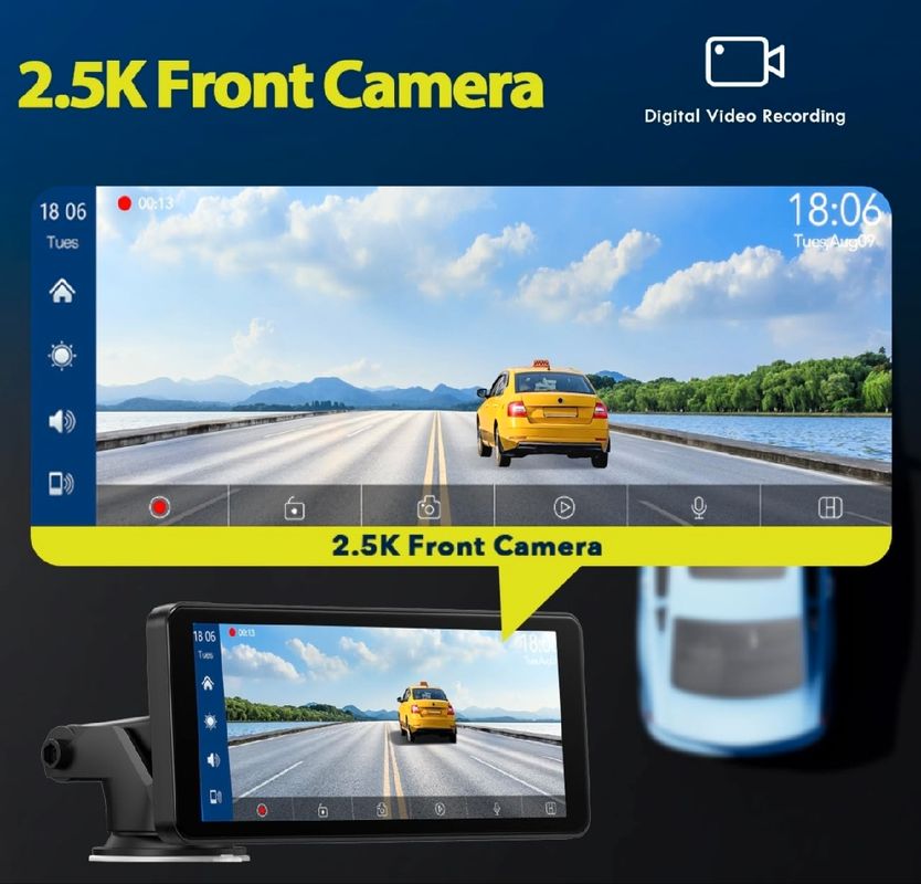 Sans Fil Carplay & Android De Voiture avec Dashcam Avant