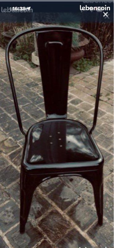 Authentiques chaises tolix noires (image 1)