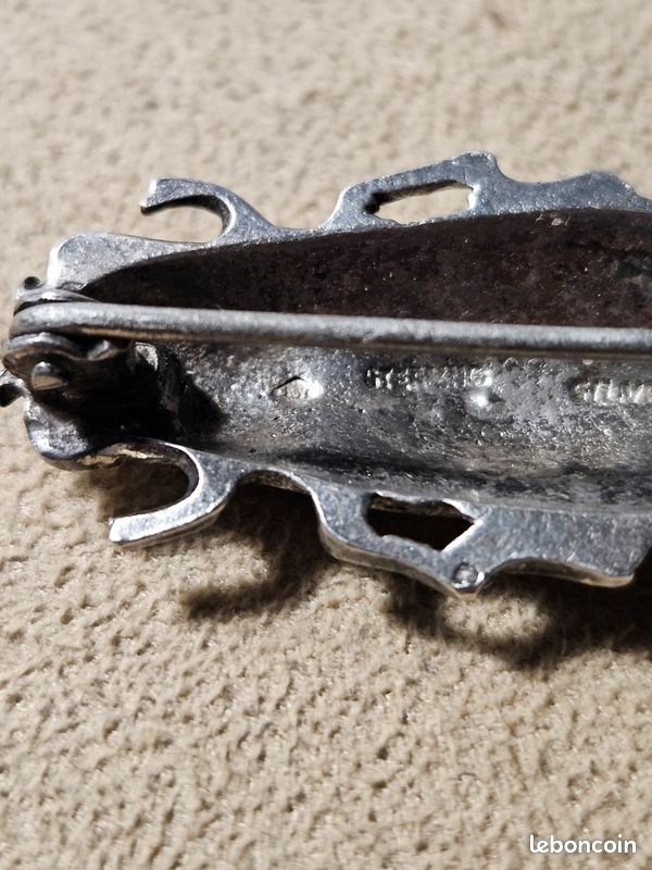 Superbe Broche Ancienne En Argent Massif 925, Style Art Déco Avec Marcassite - Créateur Inconnu