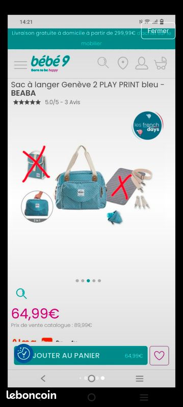 Sac à langer BEABA (image 1)