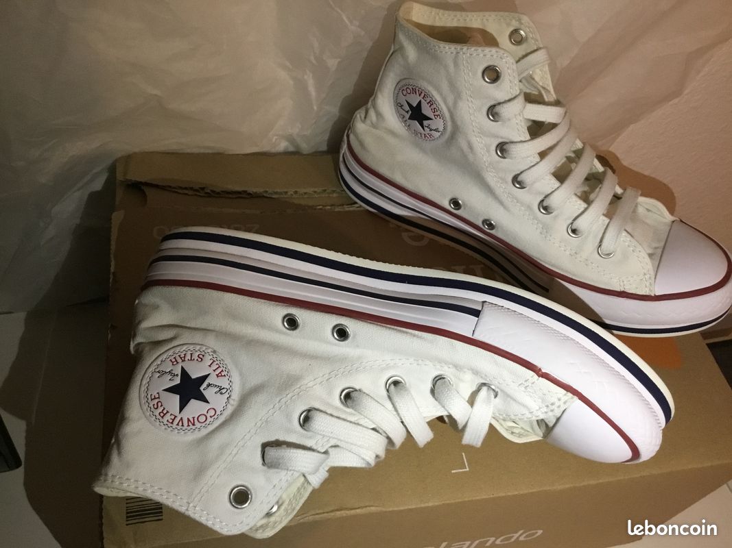 Baskets montantes Converses blanc cassé /écru femme taille 36